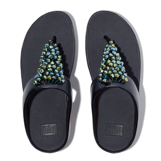 FITFLOP RUMBA IRIDESCENT BEADED T/P รองเท้าแตะแบบหูหนีบผู้หญิง รุ่น E4W-B84 สี BLUE