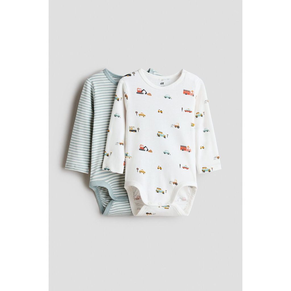 H&M(เอชแอนด์เอ็ม) บอดี้สูทผ้าฝ้าย 2 ชิ้น เด็กทารก 1348916_2