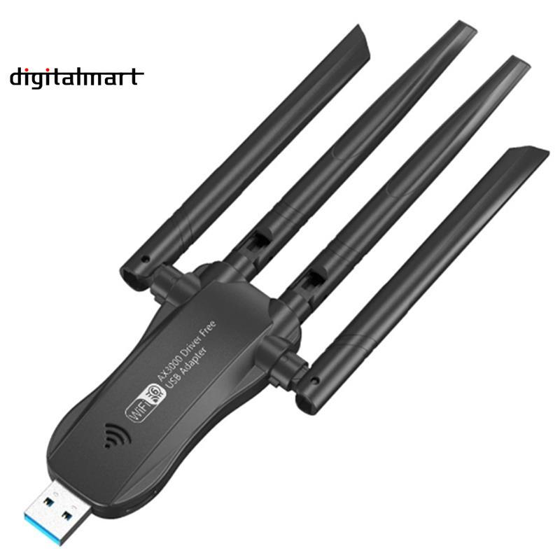 AX3000 อะแดปเตอร์ USB ตัวรับสัญญาณไร้สาย Dongle Dual Band 2.4G/5G 802.11AX การ์ดเครือข่ายตัวรับสัญญา