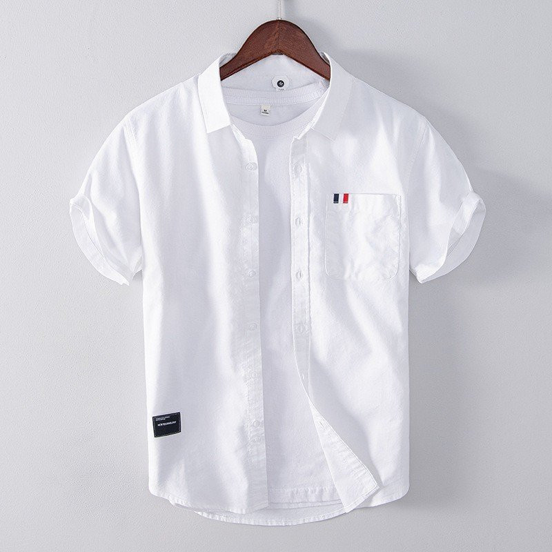 เสื้อเชิ้ตผู้ชายคอปกเสื้อ Dui แขนสั้น