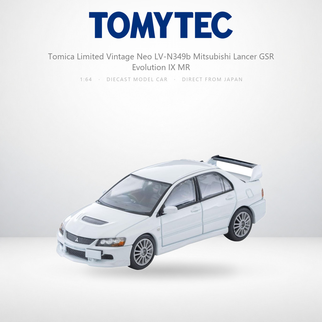 TOMYTEC Tomica Limited Vintage Neo 1/64 LV-N349b Mitsubishi Lancer GSR Evolution IX MR (Pearl White)