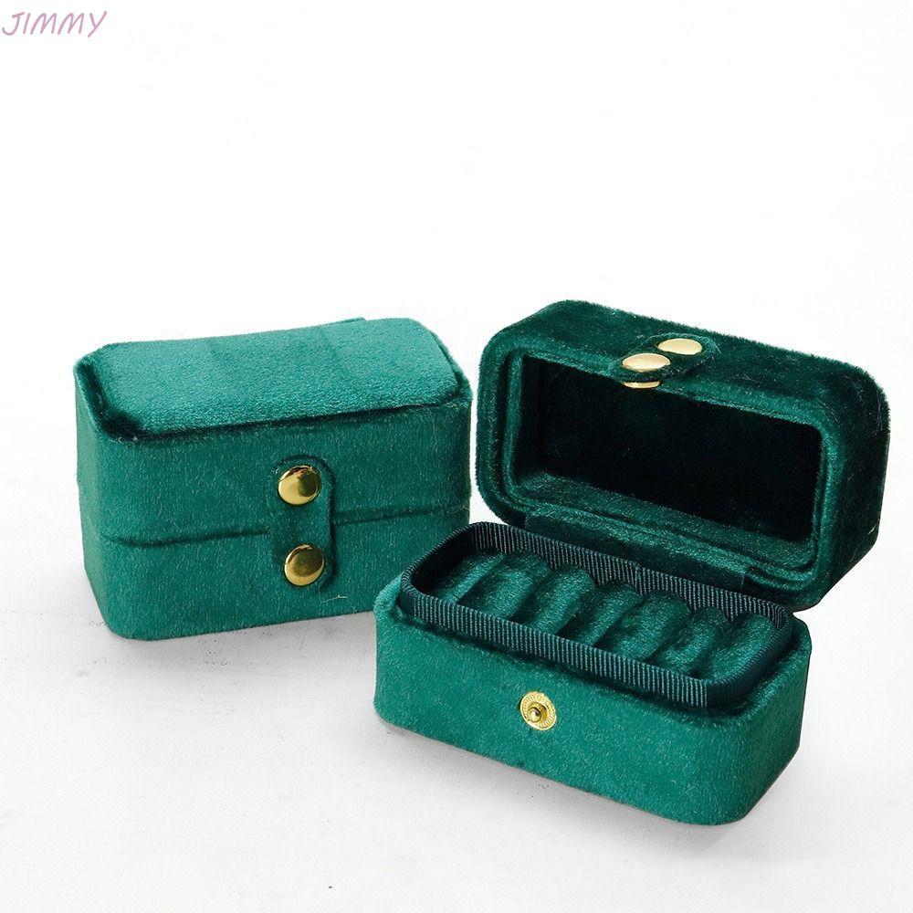 JIMMY Mini Ring Storage Box, Ear Studs Case Retro Velvet Ring Box, อเนกประสงค์ Jewlery Organizer ประ