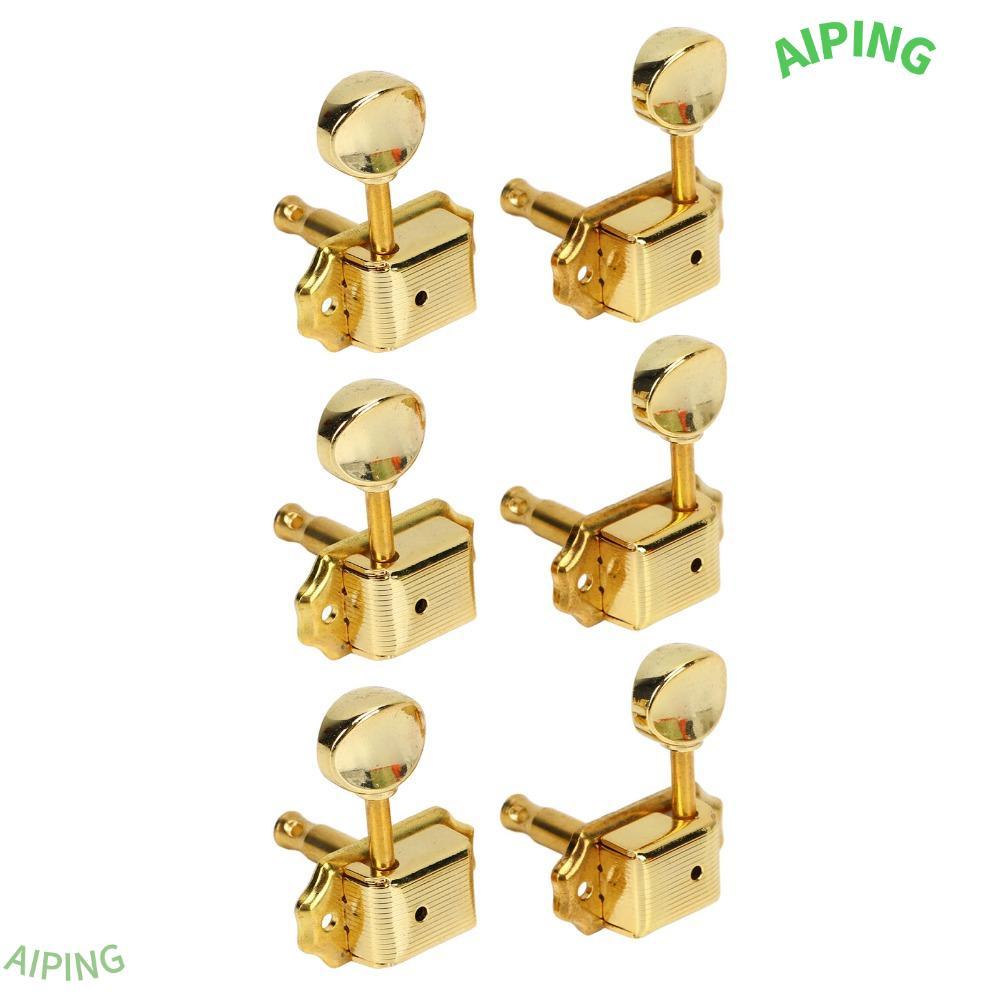 NG1ZX 6PCS Guitar String Tuning Peg, วัสดุโลหะ 3R + 3L Guitar Tuner Head, Premium Gold Color Guitar|
