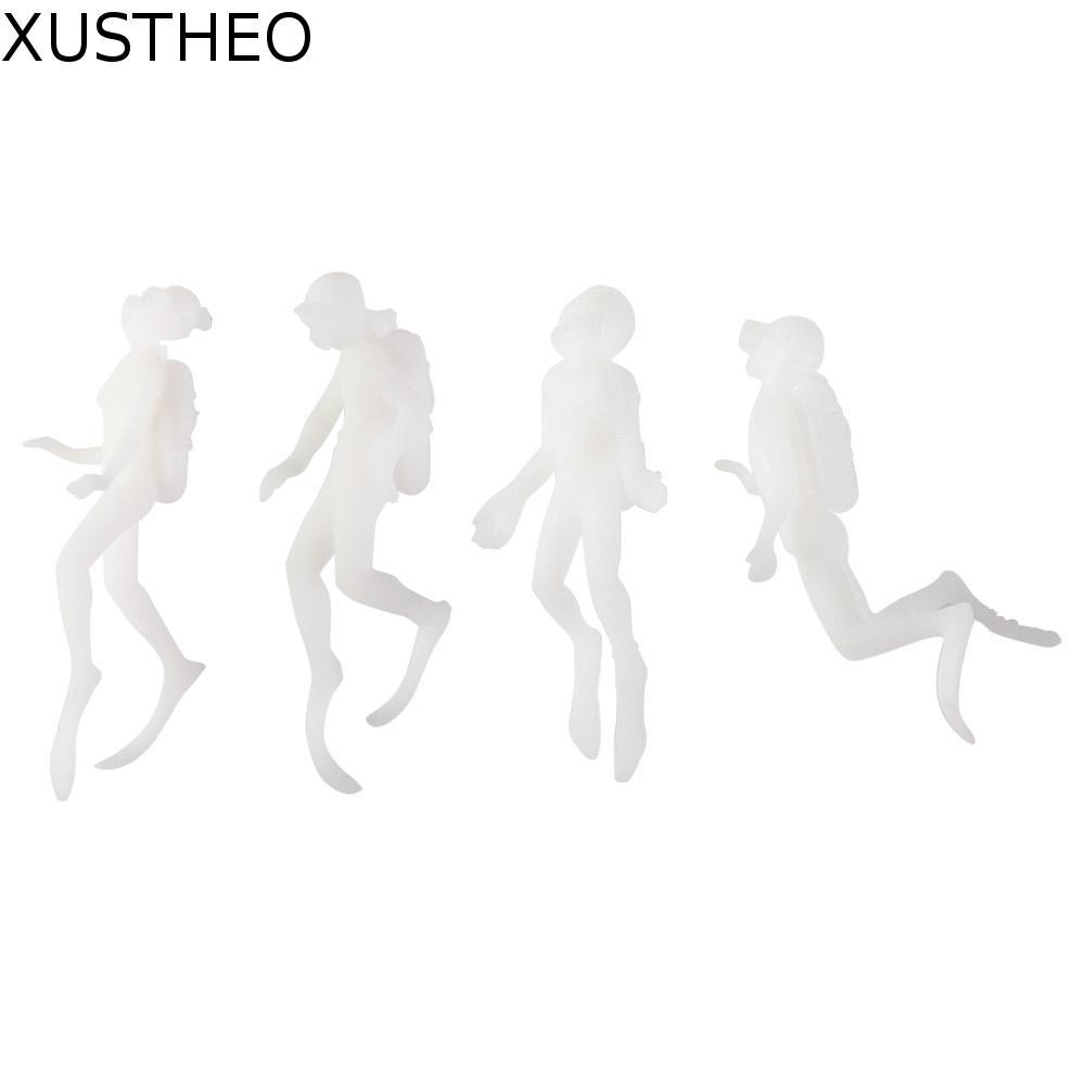 XUSTHEO Micro Landscape Diver รุ่น,พลาสติกตกแต่ง Diver Action Figures รุ่น,Diver Filled รุ่น 3D สีขา