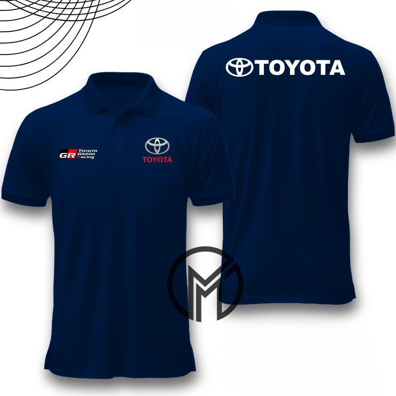 [พร้อมส่ง] ✅   เสื้อโปโล Toyota azoo Racin สีดำ ลายโลโก้รถยนต์