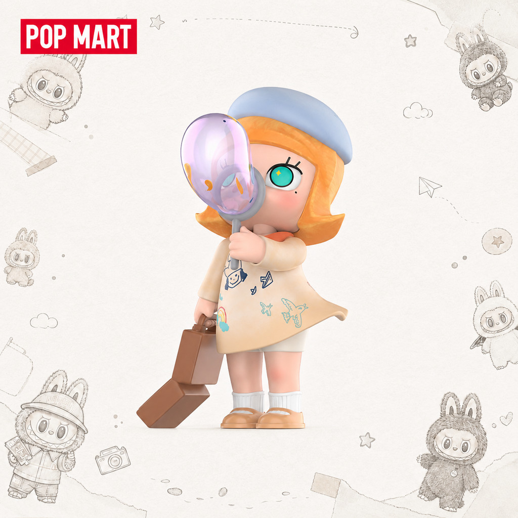 P POPMART MOLLY Dream Chasing Bubble Figure ของขวัญอินเทรนด์เล่นเครื่องประดับของแท้