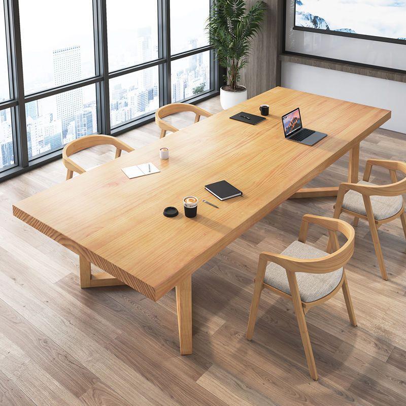Solid wood conference table, library desk, rectangular reception table, long office negotiation tabl