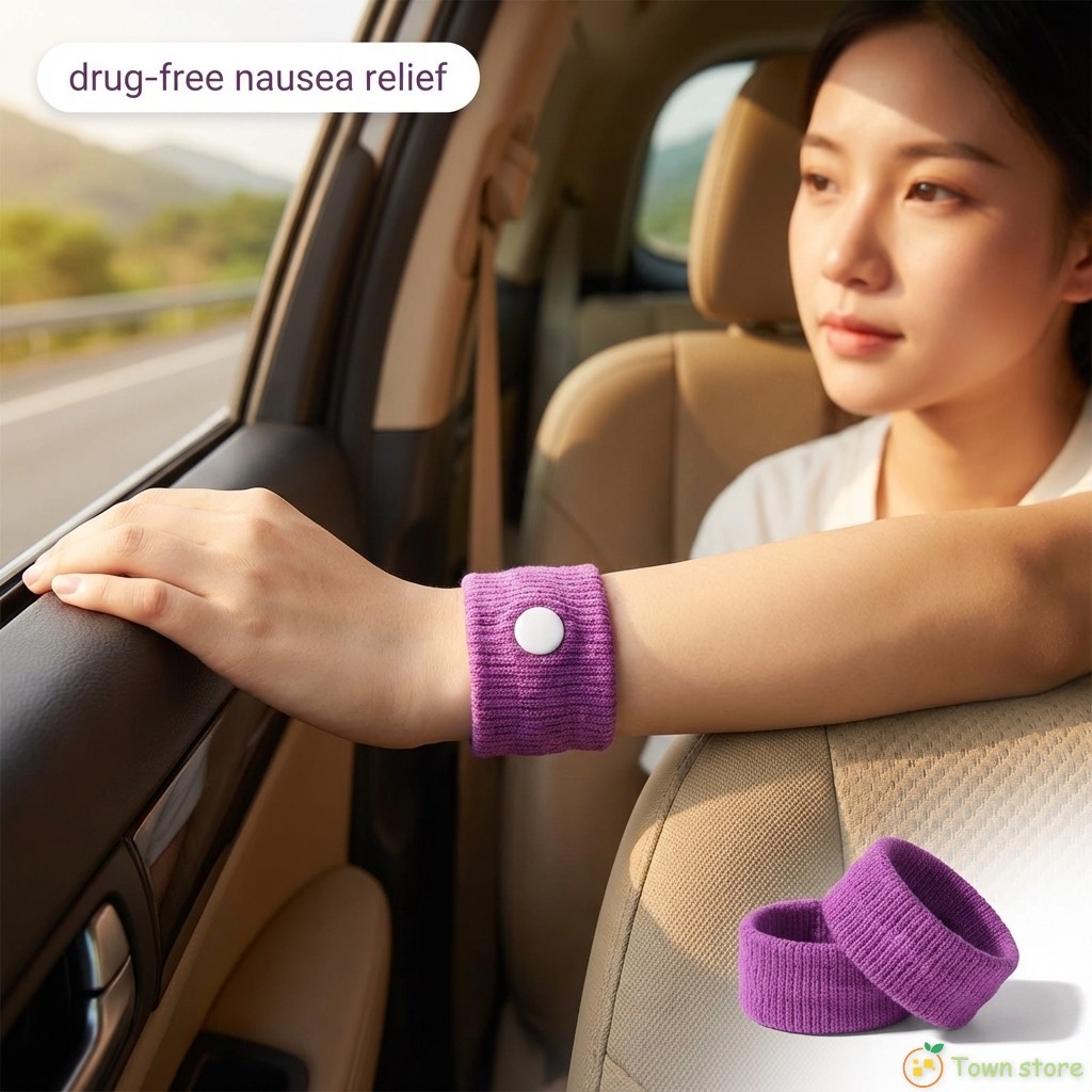 สายรัดข้อมือแบบปรับได้ Anti Nausea สําหรับเดินทาง - Motion Sickness Relief Car Boat Plane