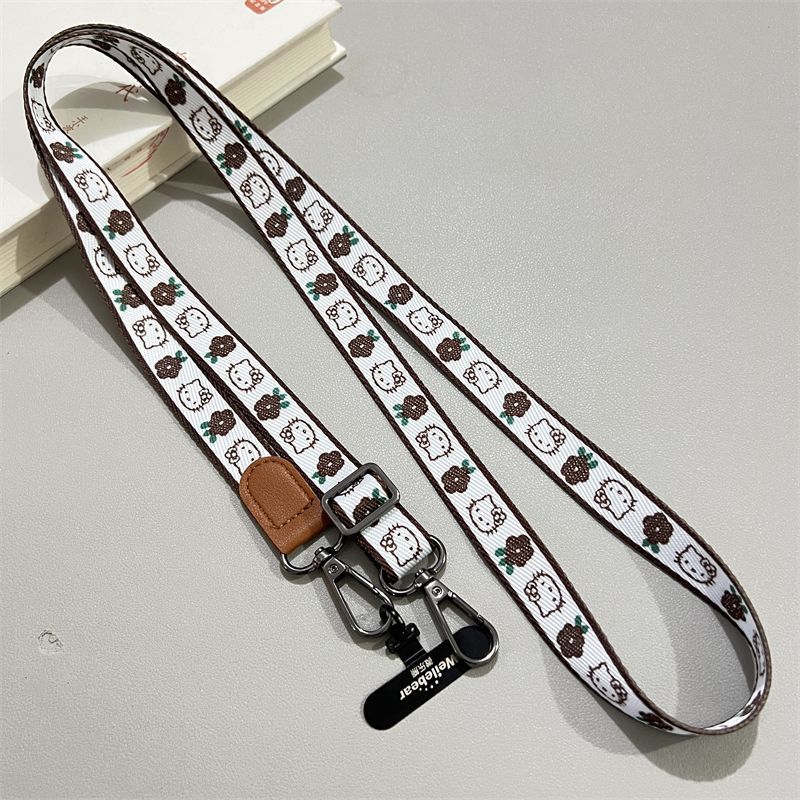 Dopamine Tide Bear Canvas Phone Chain Crossbody Strap Bag Anti-theft ทนทาน Dopamine Tide Bear Canvas