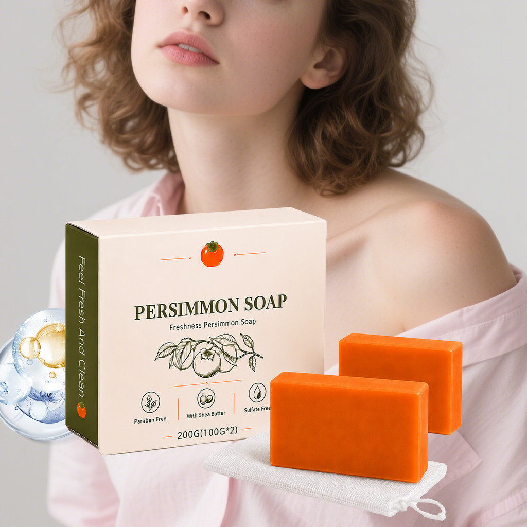 Persimmon Soap Set 100g 2 – นูริชชิ่ง ดีพ คลีนซิ่ง บาร์ ริช โฟม เจนเทิล บอดี้ วอช