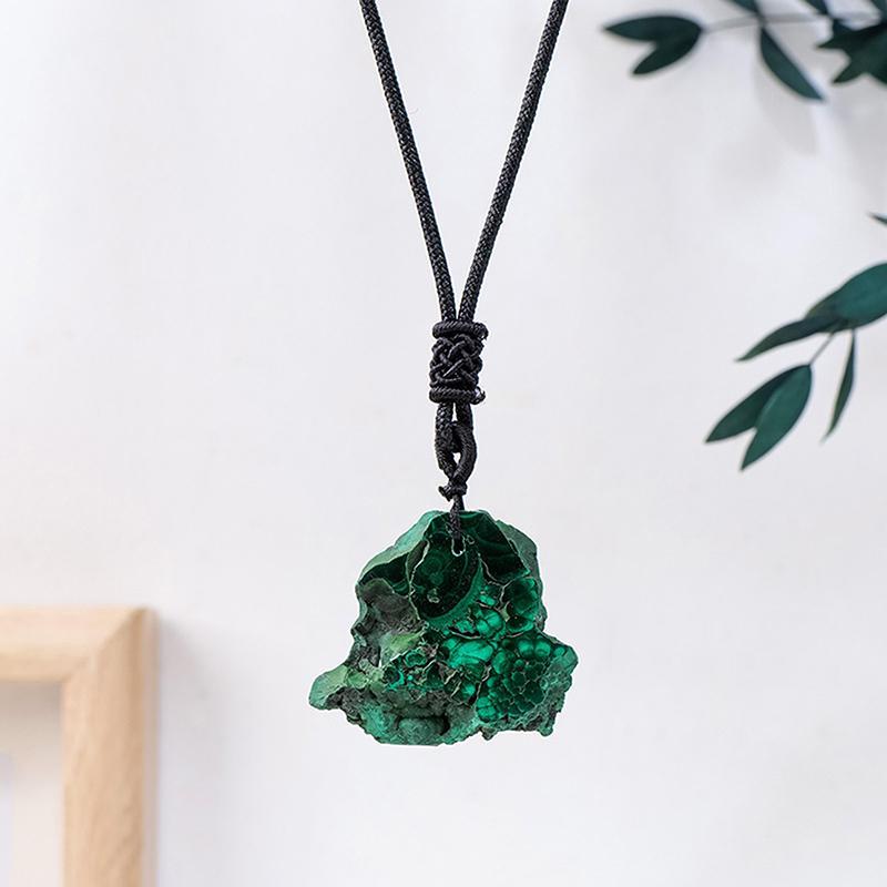 Newsmallbrains 1 ชิ้นคริสตัล Healing หิน Pendan ผู้ชายผู้หญิงเครื่องประดับแร่ Diy Malachite ไม่สม่ํา