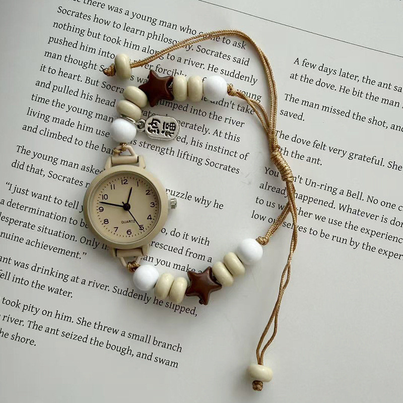 นมสไตล์หวานไวท์เทนนิ่ง Star Chain Watch Girls Niche Non-Collision น่ารักนักเรียนมัธยมต้นนักเรียน Hig