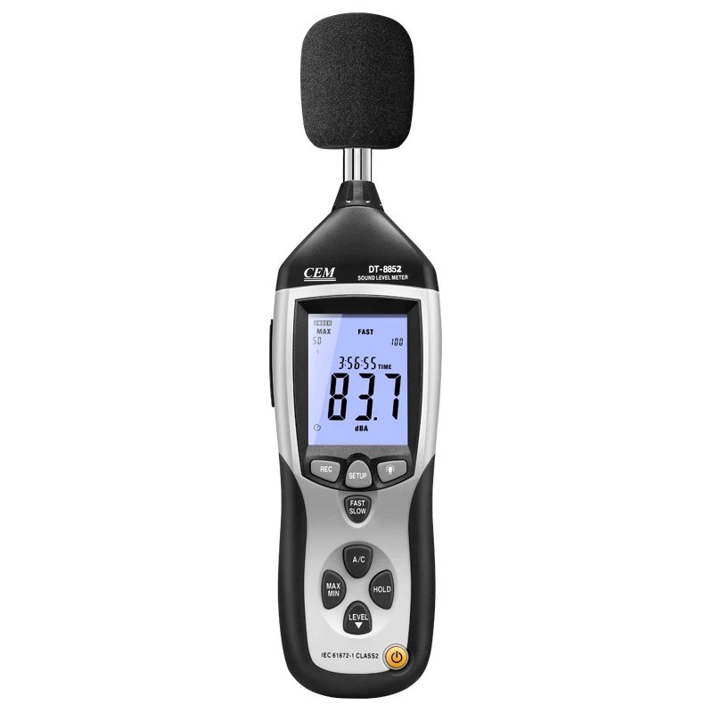 0EY1 CEM DT-8852 ช่วง 30-130 DB เครื่องวัดระดับเสียงดิจิตอลพร้อมฟังก์ชั่นบันทึกข้อมูลเครื่องบันทึกเส