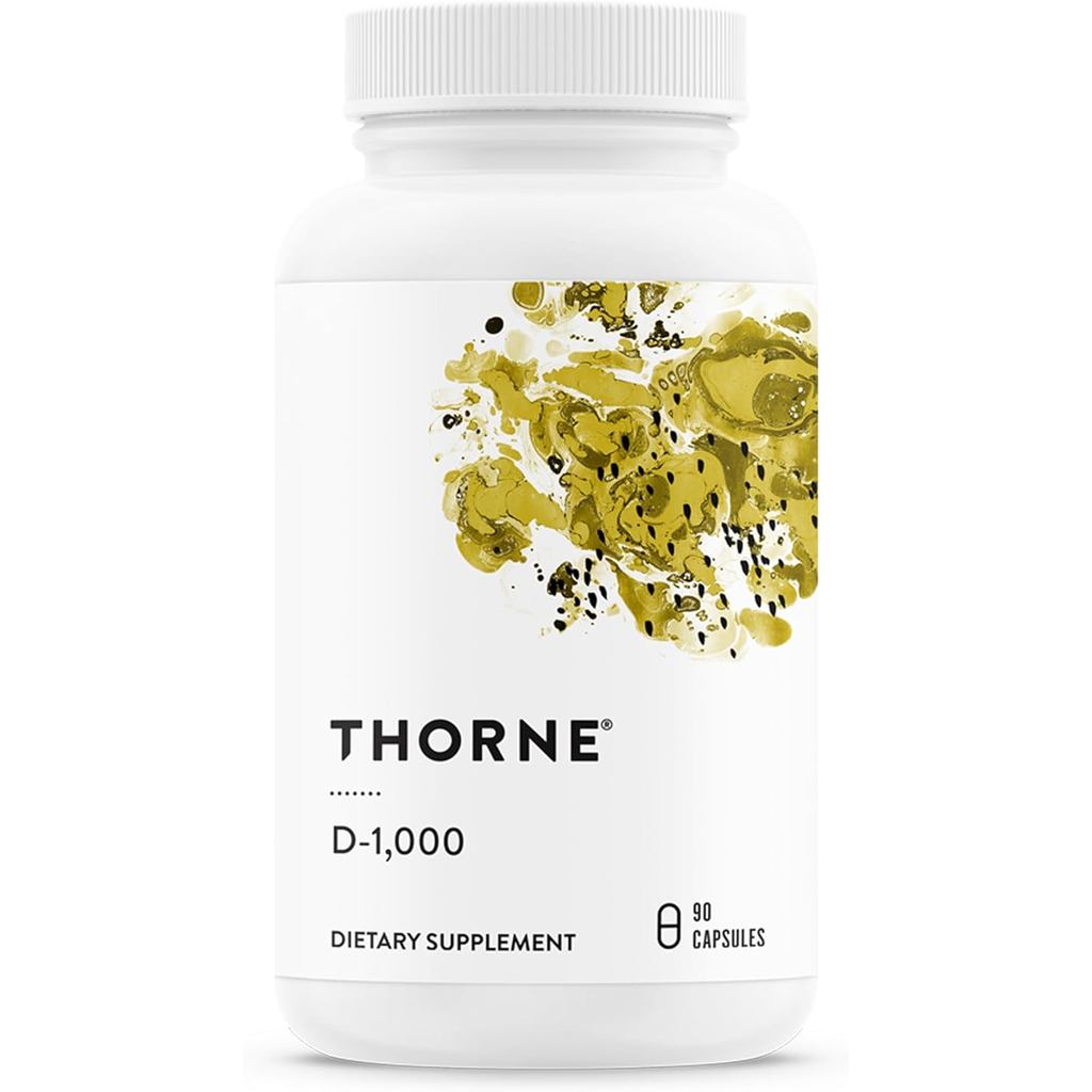THORNNE 维素D-1000,维生素D3,1000IU,90 แคปซูลกาว