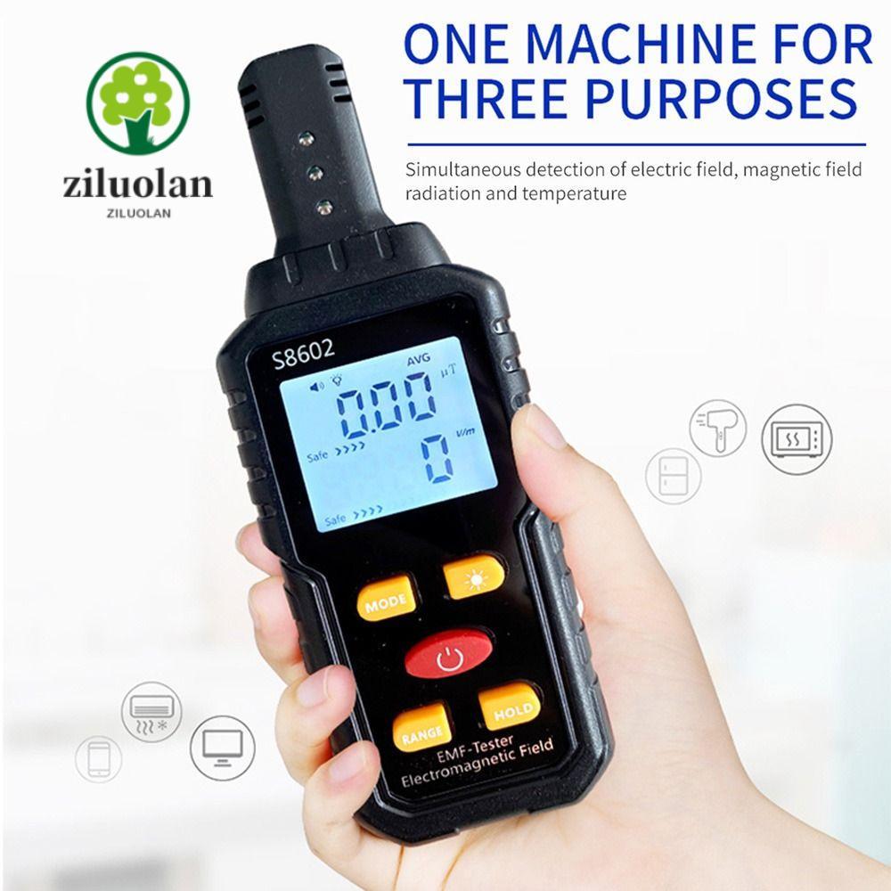 ZILUOLAN Dosimeter Tester Practical สีดําทนทาน EMF Meter