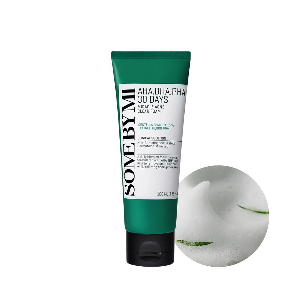 SOMEBYMIAHABHAPHA30DaysMiracleAcneClear–3.38oz,100ml–เกาหลีAcneFaceWooth&Clear–SalicacidCleanserforE