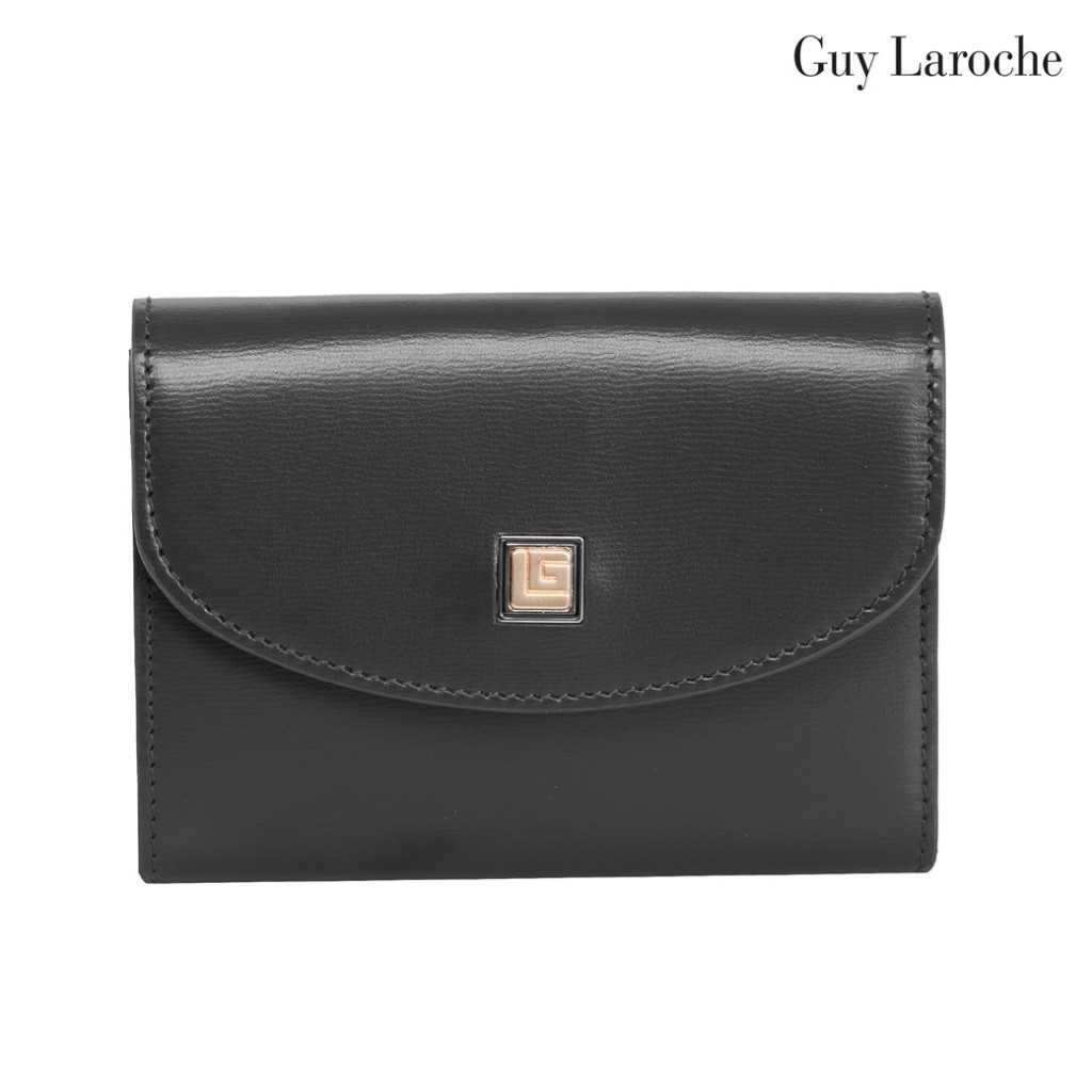 Guy Laroche กระเป๋าสตางค์ผู้หญิง พับสั้น สีดำ รุ่น AGP10522W6BLS