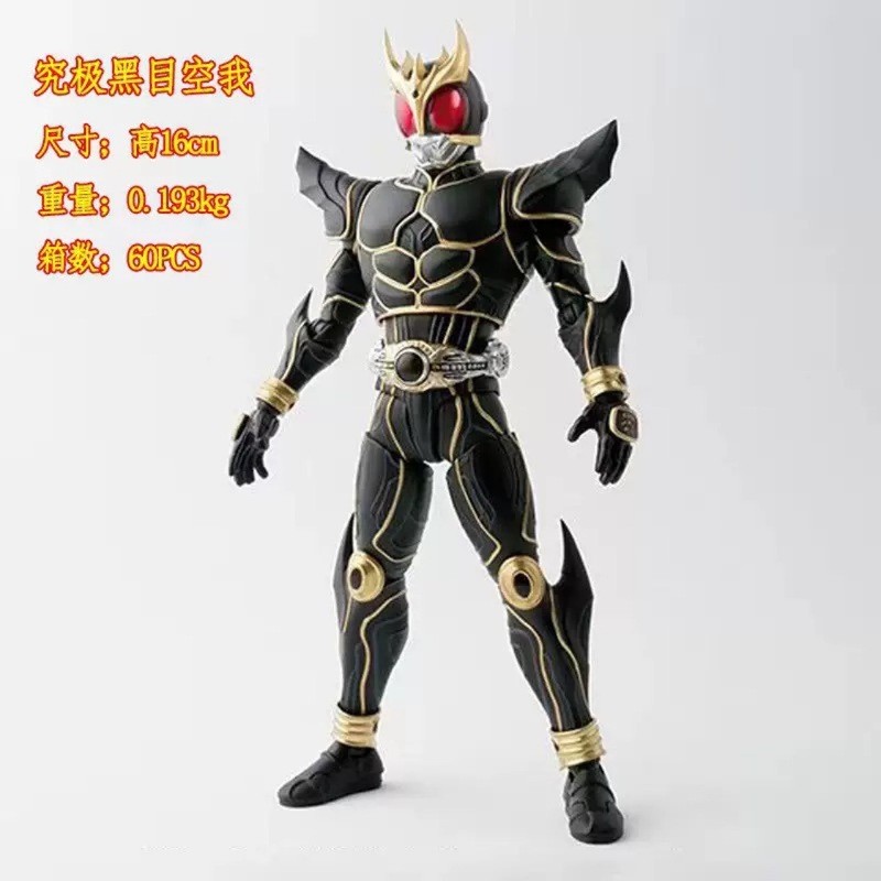 SHF Real Bone แกะสลัก Kamen Rider Masked Superman Ultimate Kurome Kuromi สีดําสีแดงทองรูป
