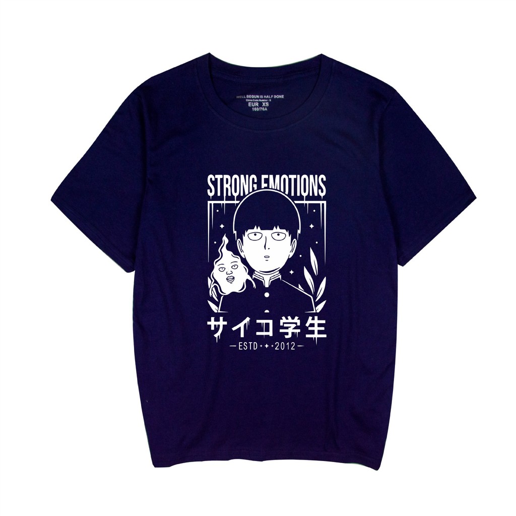 Kids Mob Psycho 100 Anime 2D Graphic เสื้อยืดแขนสั้นการ์ตูนพิมพ์ O-คอ Tee ฤดูร้อนสวมใส่ทุกวัน