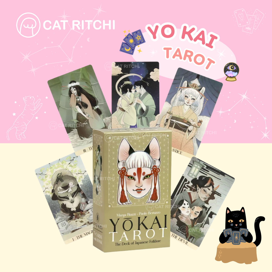 [🚚 พร้อมส่ง] YOKAI TAROT ไพ่ทาโรต์ ไพ่ยิปซี การ์ดเกมส์ อ่านง่าย เหมาะสำหรับมือใหม่ 78 ใบ