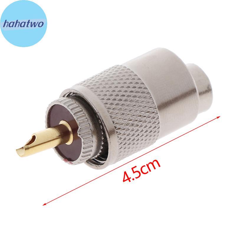 Ha 1PCS UHF PL259 ปลั๊กชายตรง Solder Connector อะแดปเตอร์สําหรับ RG8U RG58-3 TH