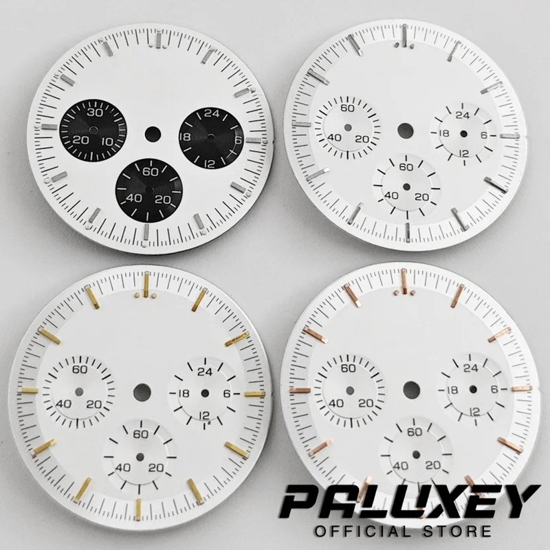 PALUXEY VK63 31.5 มม.นักบิน Chronograph นาฬิกา Dial ปราศจากเชื้อ Luminous นาฬิกา Faces Fit VK63 VK64