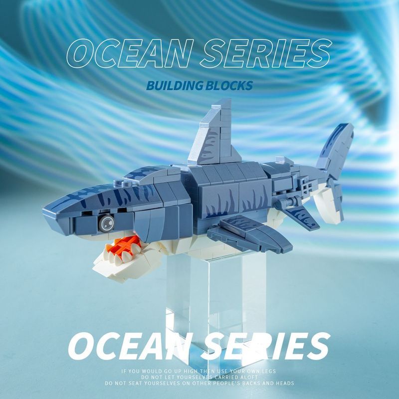 Marine Life Building Blocks Undersea Mobile Suit Shark Crab Velcro Fish Assembly ของเล่นเด็กของขวัญว