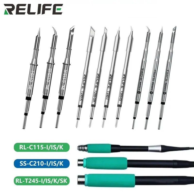 RELIFE Original ยี่ห้อ C210 T245 C115 T12 เคล็ดลับบัดกรีสําหรับ JBC Sugon Aifen Aixun GVM T115 T210 