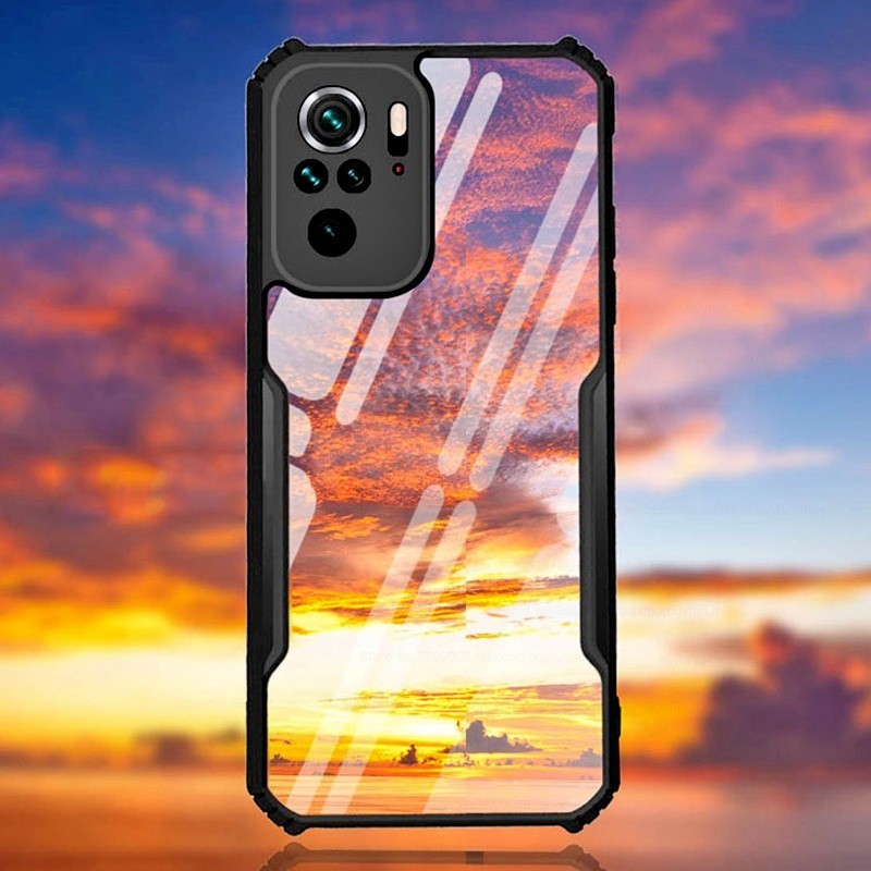 CASE FUSION XIAOMI REDMI NOTE 10 4G / 10S / NOTE 10 5G CASE TRANSPARENT CLEAR ANTI SHOCKPROOF สีดํา