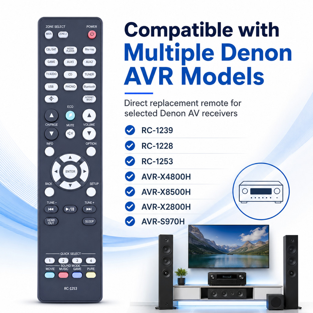 รีโมทคอนโทรลใหม่สําหรับ Denon RC-1239 RC-1228 RC-1253 AVR-X4800H AVR-X8500H AVR-X2800H AVR-S970H AV 