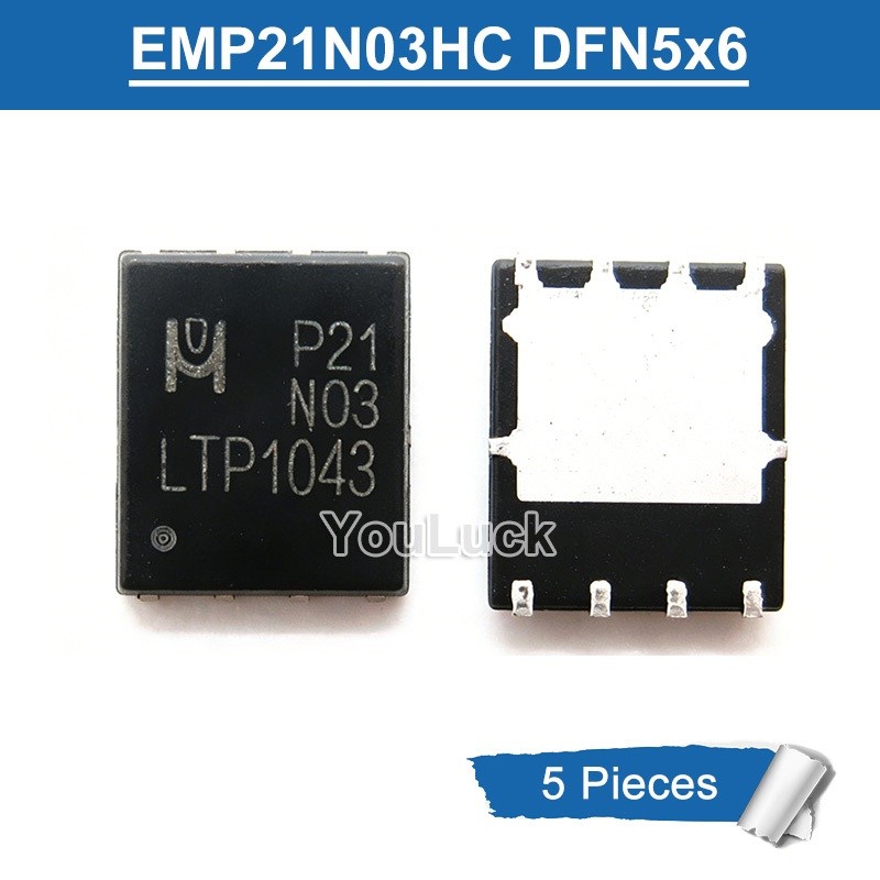 5 ชิ้น P21N03 EMP21N03HC DFN 5x6 30V/100A N-Channel MOSFET ทรานซิสเตอร์ใหม่เดิม