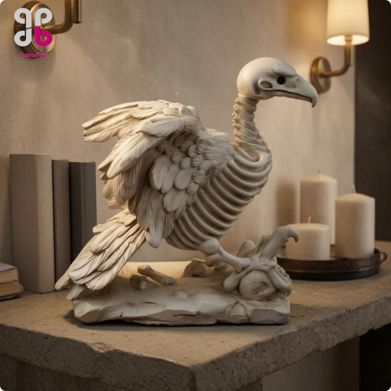 ความBaosity Vulture Skeleton Sculpture Skeletal Vulture Skeleton Spooky Tabletop สําหรับ Mantel, ชั้