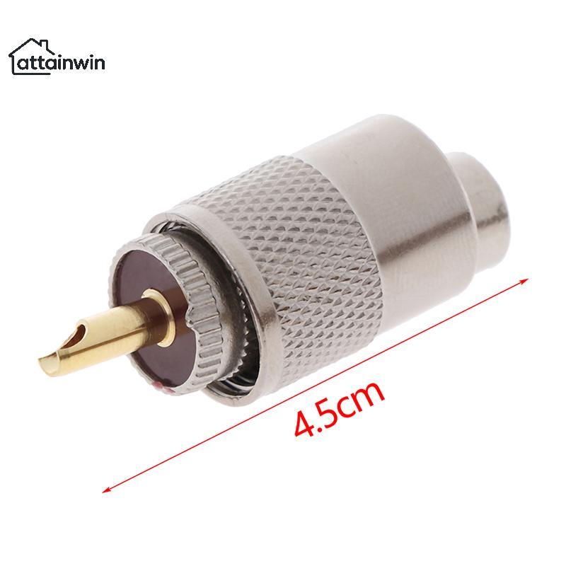 Attainwin 1PCS UHF PL259 ชายปลั๊กตรง Solder Connector อะแดปเตอร์สําหรับ RG8U RG58-3 th
