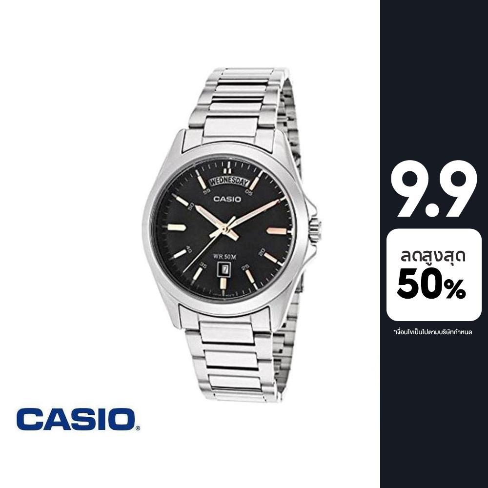 CASIO นาฬิกาข้อมือ CASIO รุ่น MTP-1370D-1A1VDF วัสดุสเตนเลสสตีล สีดำ