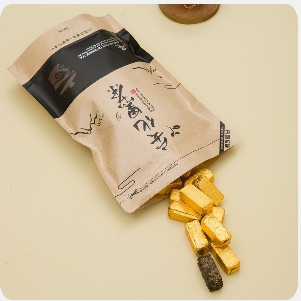 สไตล์ใหม่ชาดํา Anhua ชาอิฐชาดอกไม้สีทองแท้ Ke Lao Tuo ชาเหรียญทอง Anhua ชาดําชาลาว20260908