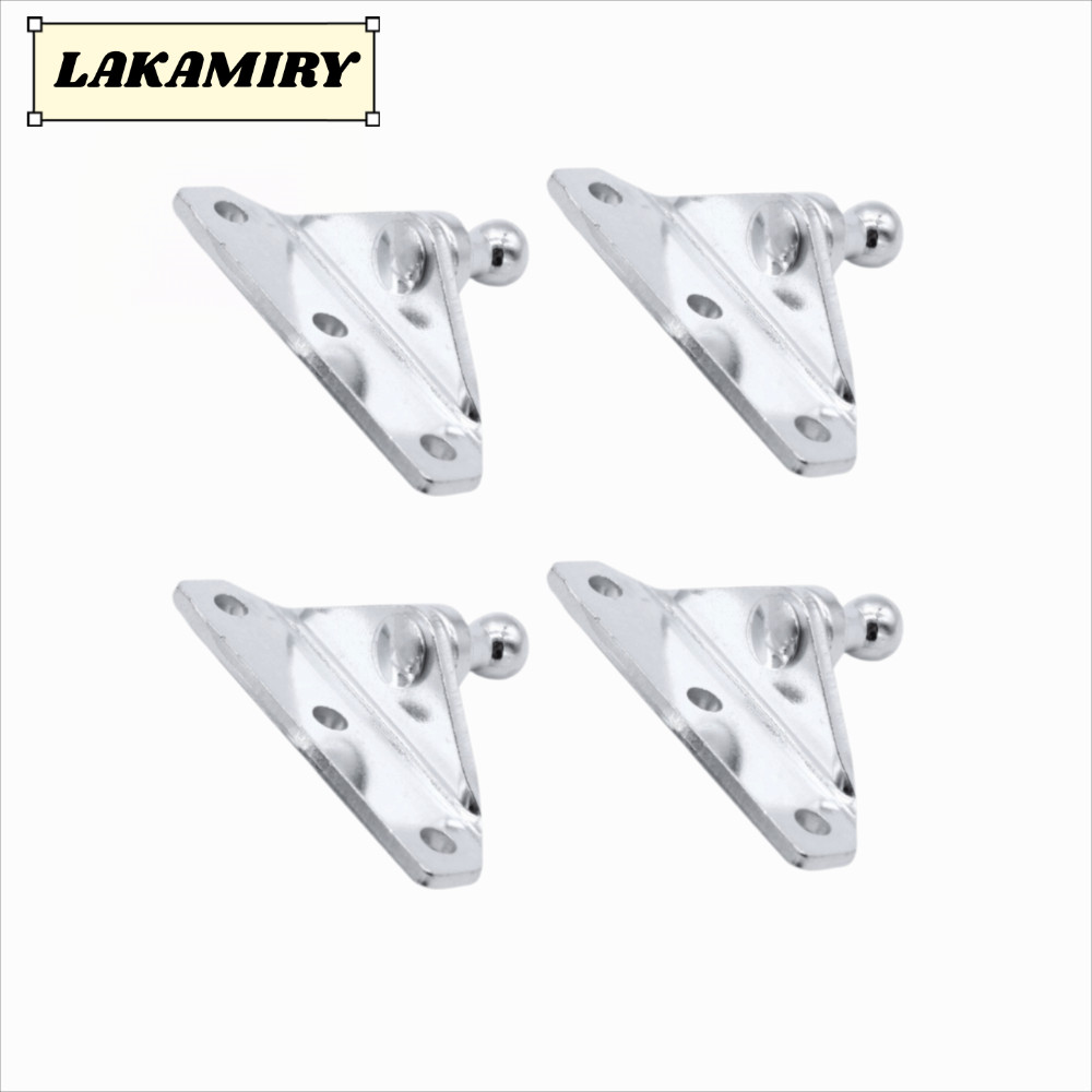 LAKAMIRY 4 ชิ้นแก๊ส Strut Brackets, Silver Zinc Plated Steel Ball Stud Brackets, Universal 10 มม. Ba
