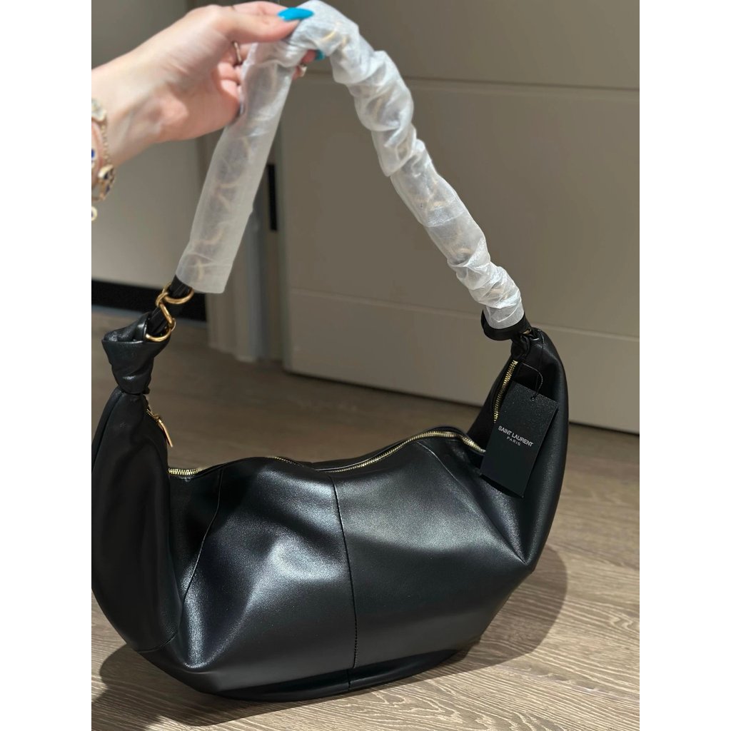 [นางฟ้าเก่า] YSLAmalia Croissant Bag SAINTLAURENT Large Bag Lambskin Shoulder Bag AmliaHobo Bag ysl 