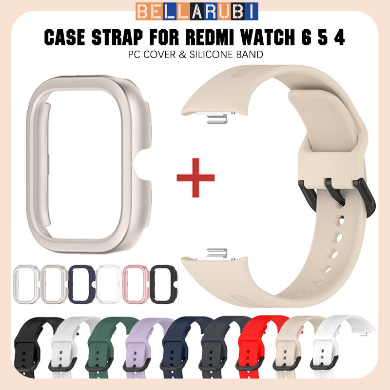 เคสป้องกันหน้าจอ PC + สายนาฬิกาซิลิโคน for สมาร์ทวอทช์ Xiaomi Redmi Watch 6 / Redmi Watch 5 / Redmi Watch 4