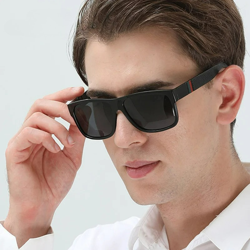 แฟชั่นแว่นตากันแดดโพลาไรซ์ผู้ชายสแควร์ยี่ห้อ Designer Mens แว่นตากันแดดสําหรับขับรถตกปลาแว่นตา lente