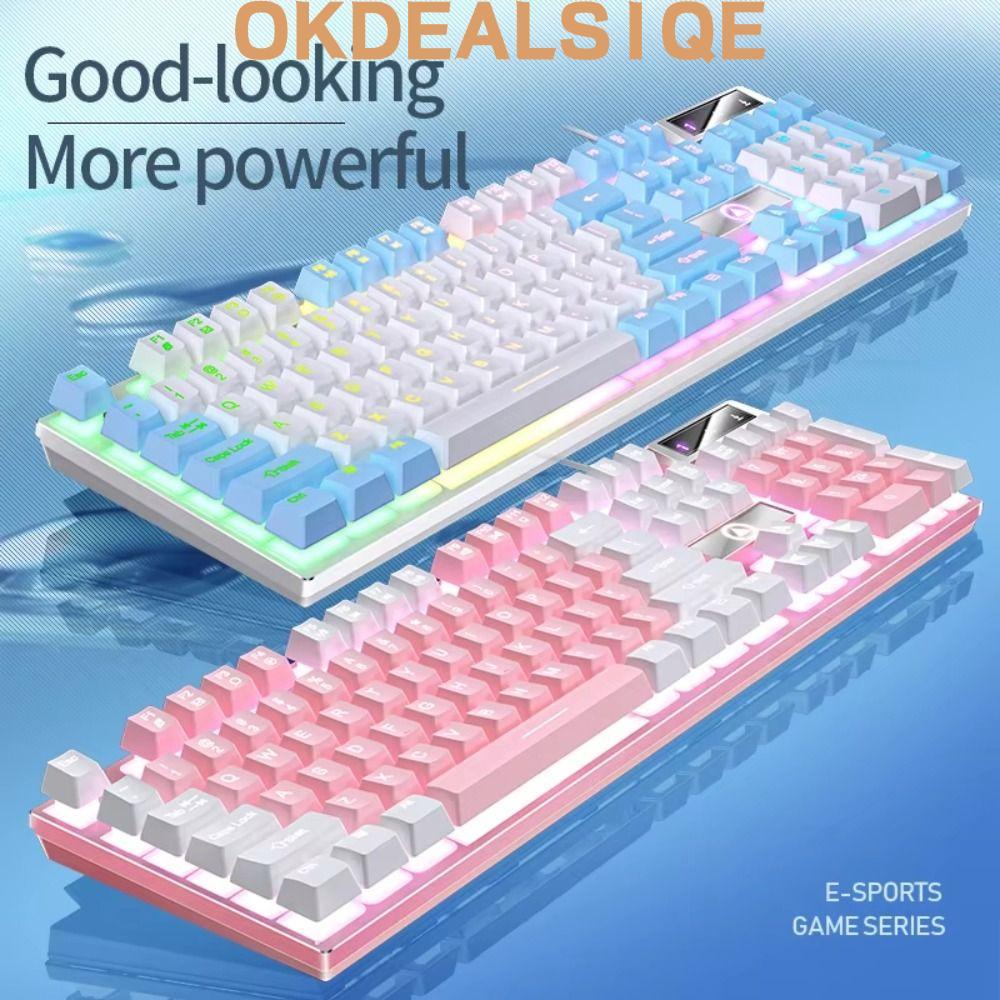 OKDEALS1QE คีย์บอร์ดแบบมีสาย, K500 104 คีย์คีย์บอร์ดเกม,อินเทอร์เฟซ USB Sensation Mechanical Luminou
