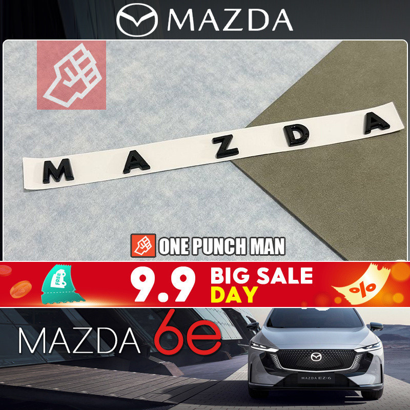 2026 รูปแบบใหม่ mazda 6e ev รถพิเศษทุ่มเทดัดแปลงโลโก้รถสีดําตัวอักษรภาษาอังกฤษสติกเกอร์รถประตูท้ายด้