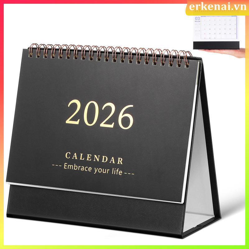 Small Planner โต๊ะทํางานปฏิทินตั้งโต๊ะสําหรับเดือน Mini 2026 2025-2026 Table erkenai