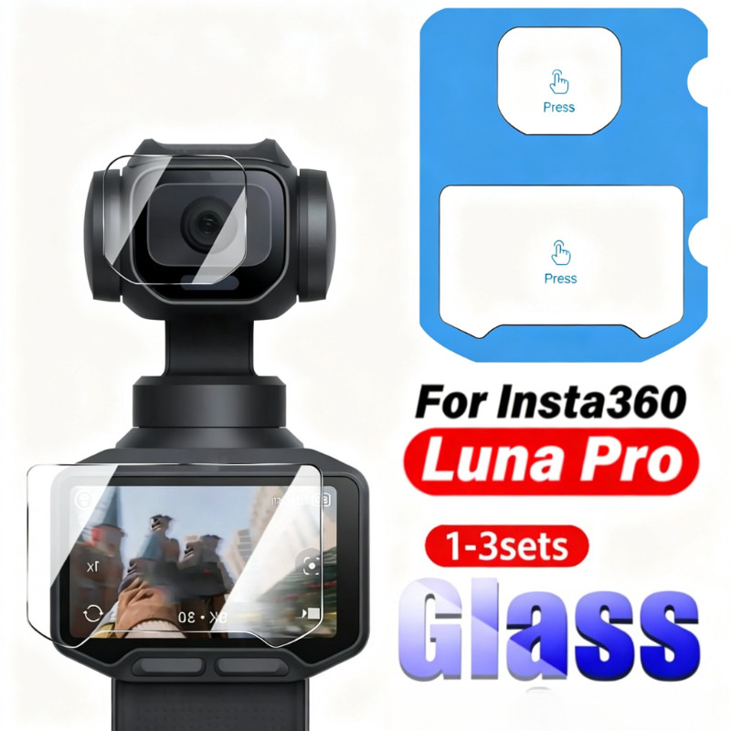 3 ชุดสําหรับ Insta360 Luna Pro กล้อง 9H ฟิล์มกระจกนิรภัย LCD HD แก้วสําหรับ Luna Pro Insta360 ป้องกั