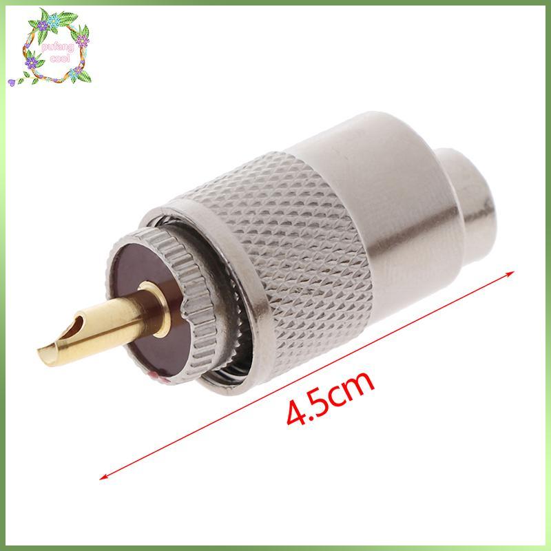 PUCOOL 1PCS UHF PL259 ปลั๊กชายตรง Solder Connector อะแดปเตอร์สําหรับ RG8U RG58-3 TH