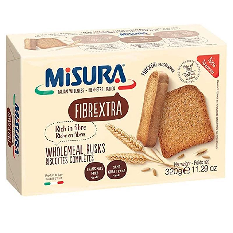 มิซูร่าขนมปังโฮลวีทอบกรอบชนิดแผ่น 320กรัม Misura Sliced Wholewheat Toast 320g.