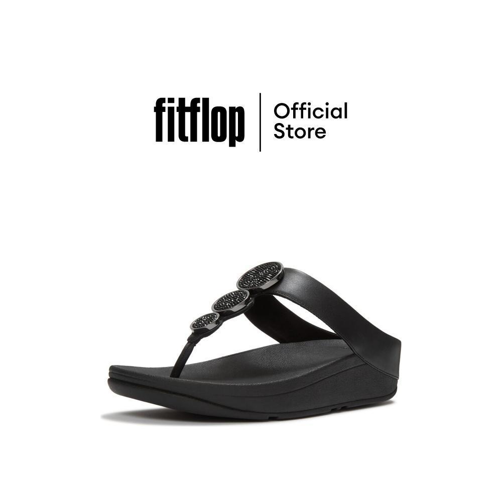 FITFLOP HALO BEAD-CIRCLE METALLIC รองเท้าแตะแบบหูหนีบผู้หญิง รุ่น HJ1-090 สี BLACK