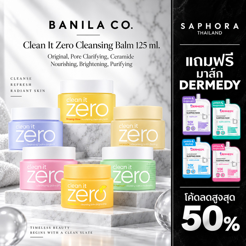 ส่งด่วน❗️ BANILA CO Clean It Zero Cleansing Balm 125ml คลีนซิ่งบาล์ม ล้างเครื่องสำอาง กันน้ำ ผิวใส ของแท้เกาหลี