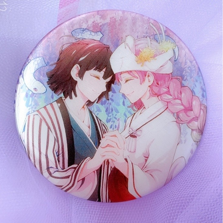 Demon Slayer สินค้า Mili Xiaobanai Snake Love Change 3D Grille Badge Bar Haw