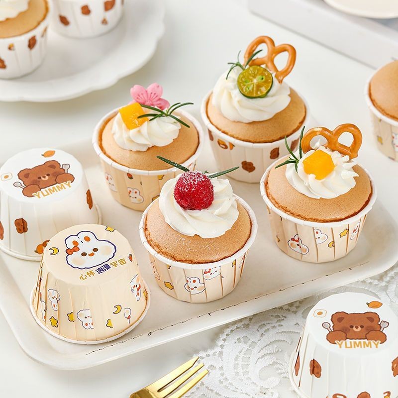 ถ้วยคัพเค้ก ถ้วยคัพเค้กน่ารัก ถ้วยรองคัพเค้กทนความร้อน ใช้ครั้งเดียว ยี่ห้อ J25R สำหรับทำขนมอบ