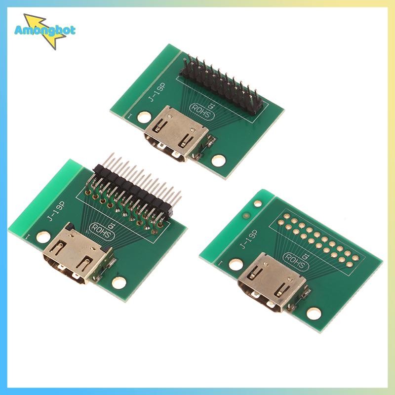 Amonghot>ใช้งานร่วมกับ HDMI 19Pin Test Socket Jack 19 Pin Adapter Test Board พร้อม PCB Board ใหม่